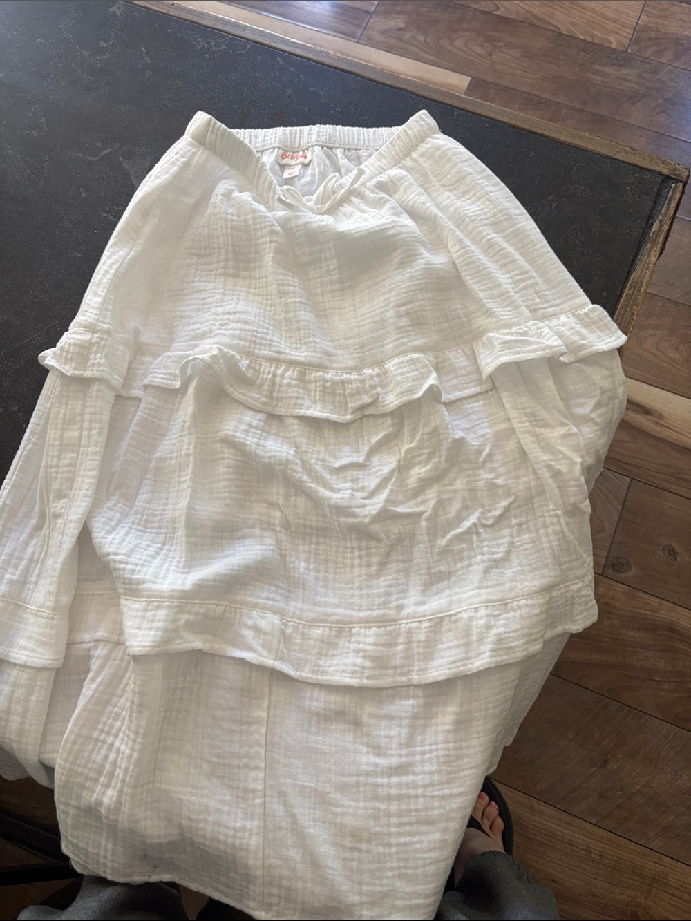 Cat & Jack Girls White Ruffled Tiered Skirt